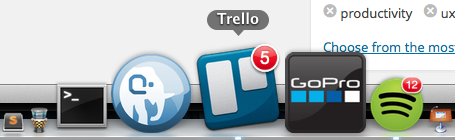 The Trello icon showing in the dock as a stand-alone app